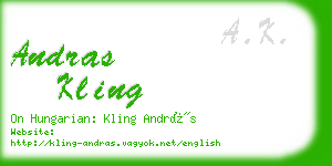 andras kling business card